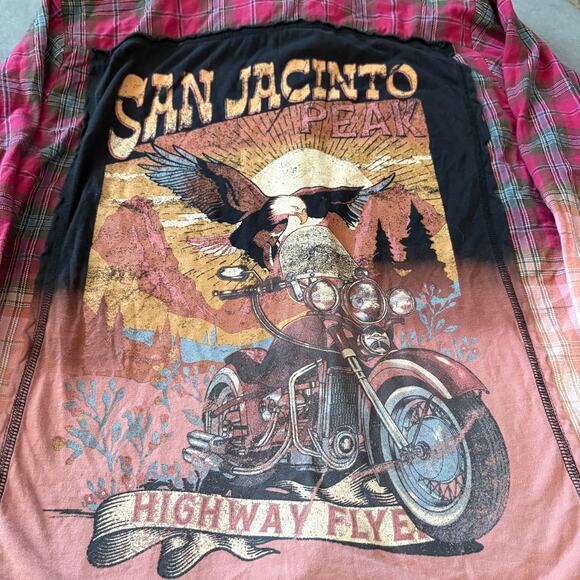 La La Land Creative San Jacinto Peak Flannel Dip Dye Plaid Shirt S Grunge Y2K - Picture 6 of 6